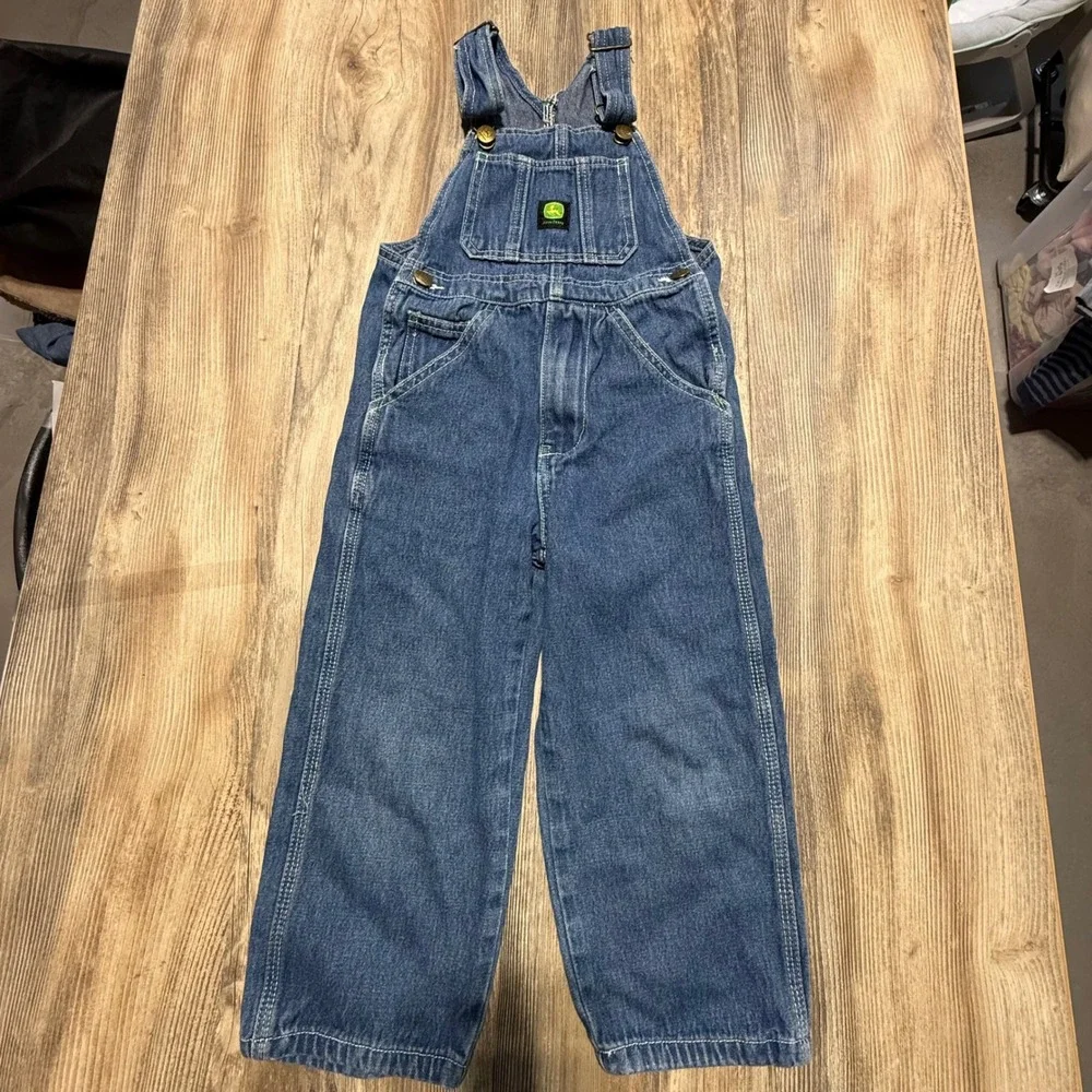 Americana John Deere Overalls Blue Denim Kids Workwear Bibs